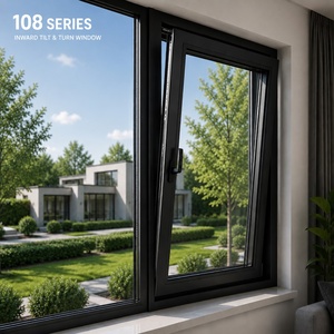 NFRC Four Seal Thermal Break Tilt and Turn Windows with 54mm Insulation for High Rise Bedroom Apartment