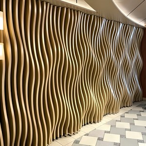 Custom Wood Grain Curved Aluminum Facade Panels for Exterior Wall Cladding