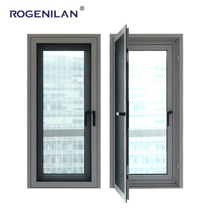 Rogenilan American Aluminum Hurricane windows Casement With Mosquito Net Tilt And Turn Triple Glass Window