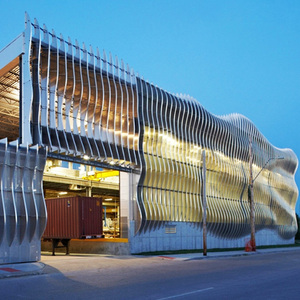 Building Aluminum Corrugated Wall Panel Exterior Curtain Wall Profile System Kinetic Facade